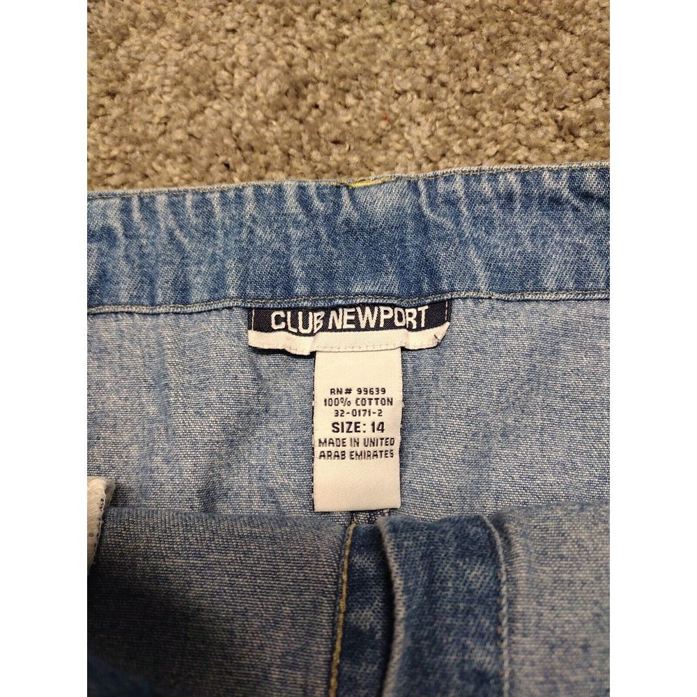 Vintage Jean Skirt Womens Size 14 Blue Denim Maxi Modest 90s Homeschool Buttons - Picture 5 of 8